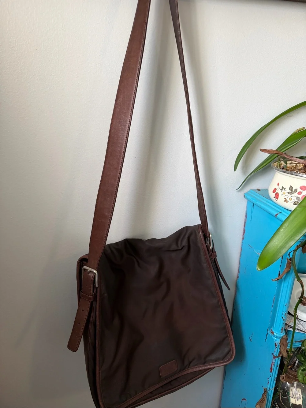Vintage Coach 5109 Nylon Leather Messenger Bag Brown Crossbody Laptop Courier
